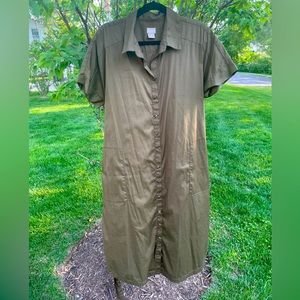 Chico Shirt Dress- midi- w/ tie waist.